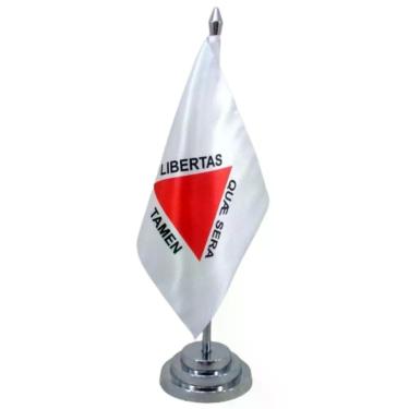 Imagem de Bandeira Mesa Dupla Face Minas Gerais Mastro 29 Alt. Cetim