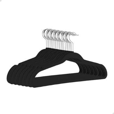 Imagem de Kit 30 Cabides de Veludo 360° Antideslizante Kit Cabide para Roupas Camiseta Calça