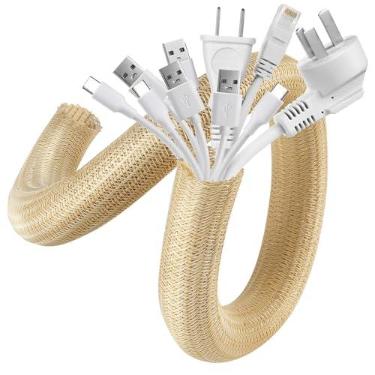 Imagem de AGPTEK Capa para cabos, organizador de cabos de mesa de 3 a 3,8 cm, escondedor de cabos, gerenciamento de fios para escritório em casa, computador, TV, fio, protetor de cabo, à prova de animais de