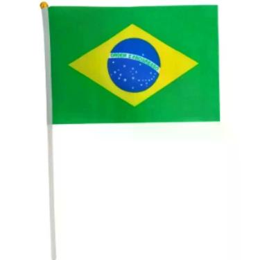 Imagem de Bandeira do Brasil 30x45cm para Haste e Eventos Verde Pct com 12 - OUT