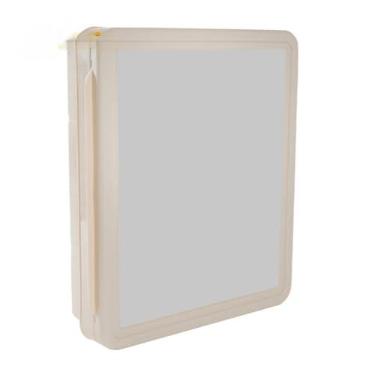 Imagem de Armário Para Banheiro Com Espelho Vision Embutir/Sobrepor Plástico Branco Preto Kit Fixação, Completo com Kit de Fixação - Organizador com Prateleiras(RETO BEGE)