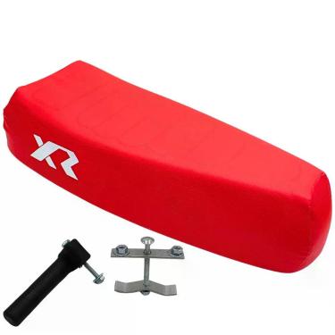 Imagem de Banco Selim Mobilete p/ Bicicleta+ Presilha Fixação Vermelho - Caloi