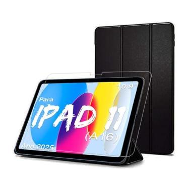 Imagem de Smart Case Para Folio Apple iPad 11º geração (A16) A3354 A3355 A3356 Tela10.9 Polegadas ano 2025 resistente com pelicula vidro resistente 9H - Alamo