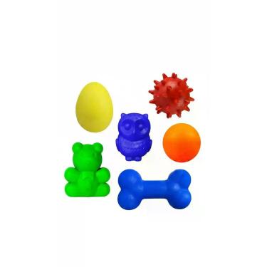 Imagem de Kit 6 Brinquedos Borracha Cães Pequeno Lançamento - Congratulations St