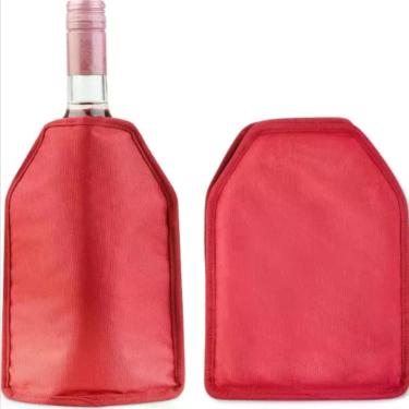 Imagem de Cooler Térmico para Garrafa de Vinho e Espumante com Gel Resfriador Portátil em Poliéster Vermelho Yeet