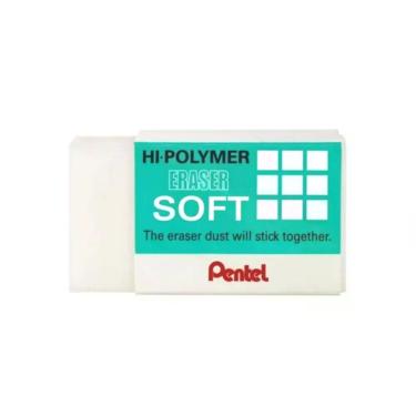 Imagem de Borracha Pentel Hi-Polymer Soft Apagamento Suave e Preciso para Uso Escolar e Profissional 1 Unidade