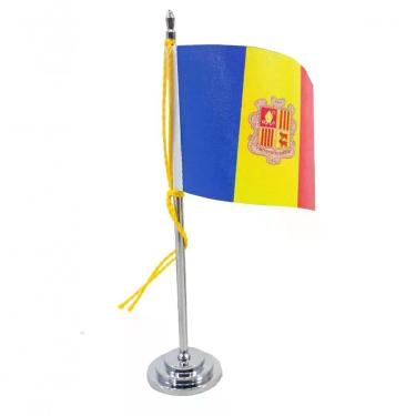 Imagem de Mini Bandeira De Mesa Andorra 15 Cm Poliéster