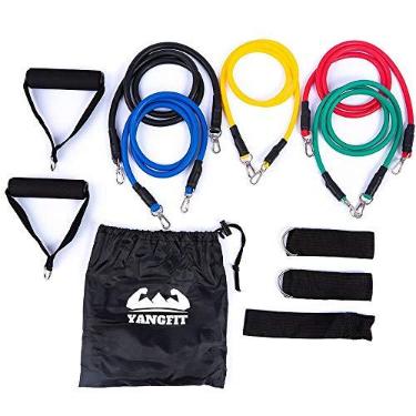 Imagem de Kit Elástico Extensor com 11 Itens Treino Funcional Yangfit