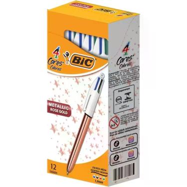 Imagem de Caneta Esferografica BIC 4 Cores Rose GOLD CX.C/12