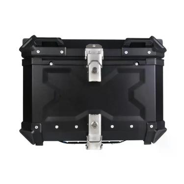 Imagem de Baú Moto Traseiro 45L Preto com Base Universal 45L-T-X Alumínio com Forro e Adesivos Refletivos Tronos