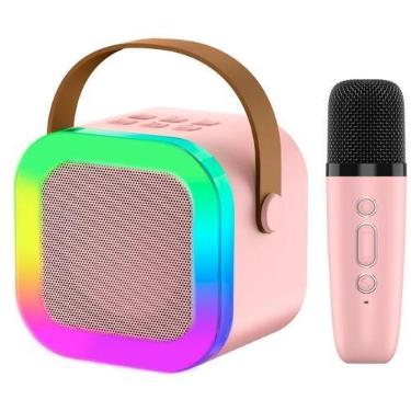 Imagem de Caixinha De Som Infantil Bluetooth Karaokê LED Portátil - KARAOKE