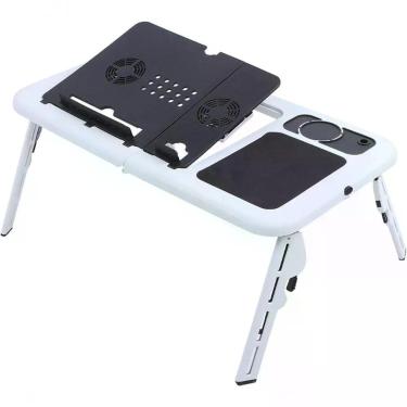 Imagem de Mesa Notebook Com 2 Coolers Usb Dobrável Cama Sofa E-Table