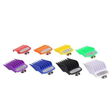 Imagem de Zwbfu 8 PCS Guia de Corte Pente Barbeiros Conjunto de Ferramentas de Cabeleireiro Limite Colorido Conjunto de Pentes Compatível com Máquina de Cortar Cabelo Elétrica