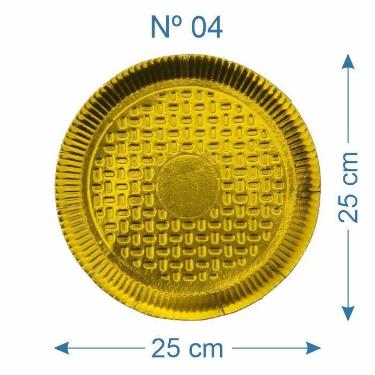 Imagem de 10 Prato de Bolo Salgado Laminado Dourado Nº4 - AAZ
