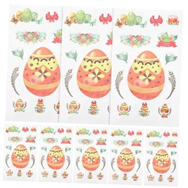 Imagem de ORFOFE 10 Folhas adesivos de páscoa decalques multifuncionais adesivos para scrapbook envelope adesivo infantil ovos decoração suprimentos de bricolage adesivos decorativos