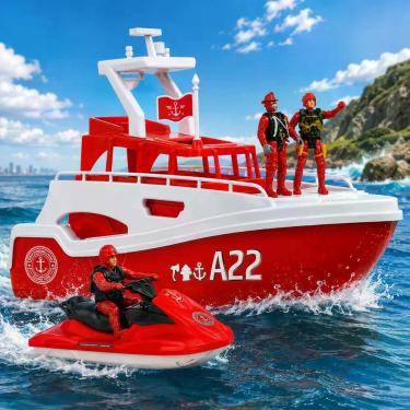 Imagem de Barco Bombeiro Iate Brinquedo Menino Soldado Jet Ski Agua - Samba Toys