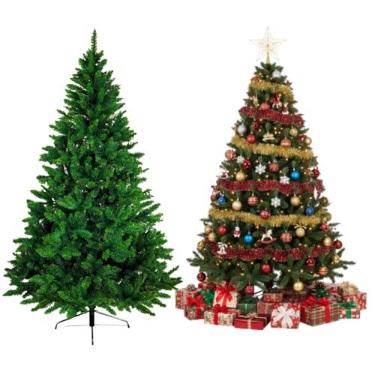 Imagem de Árvore de Natal Grande 2,10m Pinheiro Verde 1000 Galhos Base Metálica