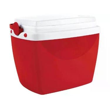 Imagem de Caixa Térmica Cooler Mor 6L Vermelha Alça Articulada Comporta 8 Latas 