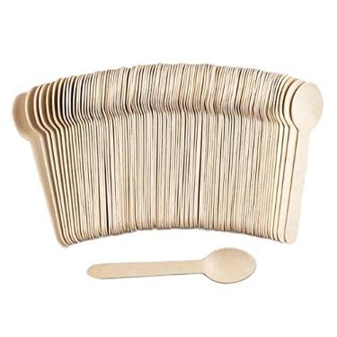 Imagem de Talheres de madeira descartáveis e ecológicos TXV Mart 15 cm, 100% natural, biodegradável e compostável (pacote com 100)