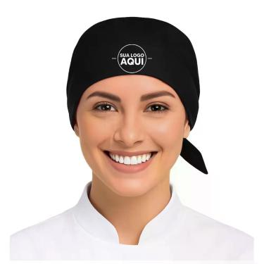 Imagem de Kit 5 Touca Bandada Chefe Sua Logo Cozinha Restaurante Cores - Sete Se