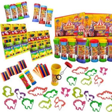Imagem de 25 Massinha Modelar + 25 Bolha de Sabao+ 50 Cortador Molde Kit Festa Lembrancinha Aniversario Prenda