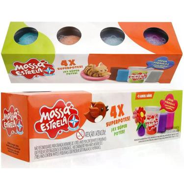Imagem de Massinha De Modelar 4x Super Potes Coloridos Massa Estrela