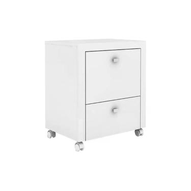 Imagem de Gaveteiro P/ Escritório Me4112 Pasta Suspensa C/ 2 Gavetas Branco - Tecno Mobili