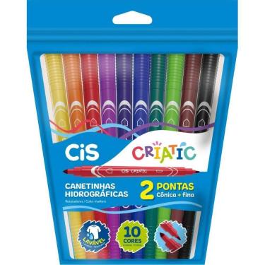 Imagem de Caneta Hidrografica CIS Criatic 2 Pontas 10 Cores - Sertic