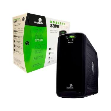 Imagem de Nobreak Ragtech 600VA SAVE HOME STD -TI Black 20NSH4125 Trivolt Onda 6