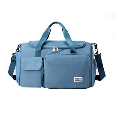 Imagem de NUTOT bolsa academia feminina,bolsa de ombro feminina,bolsa para viagem,mala de mão,bolsa transversal à prova d'água,bolsa para laptop trabalhar, (azul)