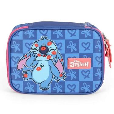 Imagem de Estojo Escolar Infantil 100 Pens Stitch by Luxcel Ref 47743 (AZUL)