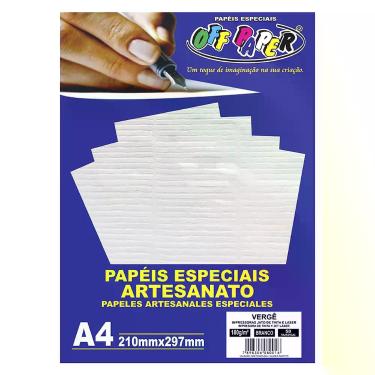 Imagem de Papel Vergê A4 180g Texturizado Branco para Jato de Tinta ou Laser com