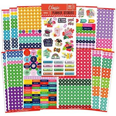 Imagem de Mirida Planner Stickers - 1867 Daily Icons and Inspirational Stickers for Adults Calendar, Classic Pack for Budget, Work, and Holidays