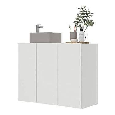 Imagem de Gabinete Banheiro 3 Portas Suspenso 90cm Multimóveis Mp5029 Branco
