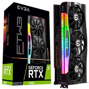 Imagem de Placa de Vídeo EVGA GeForce RTX 3080 FTW3 ULTRA GAMING, 10G-P5-3897-KR, 10GB GDDR6X, iCX3 Technology, ARGB LED, Metal Backplate