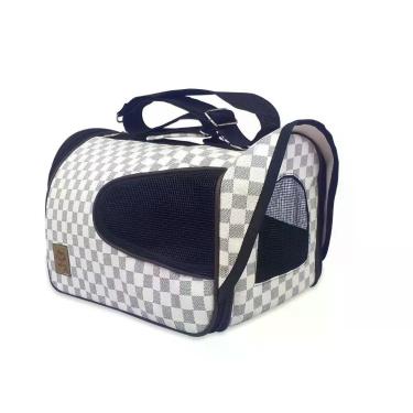 Imagem de Bolsa Mala Para Transporte Pets Cães e Gatos - MAVE PET, Branco_Cinza_