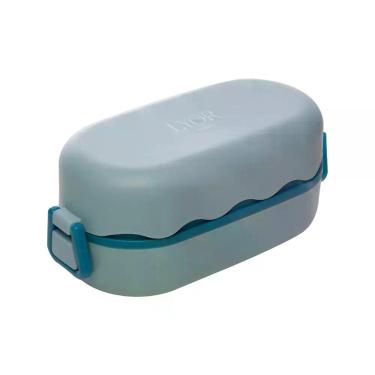 Imagem de Marmita Hermética com Talheres Azul Lyor Plástico 850ml
