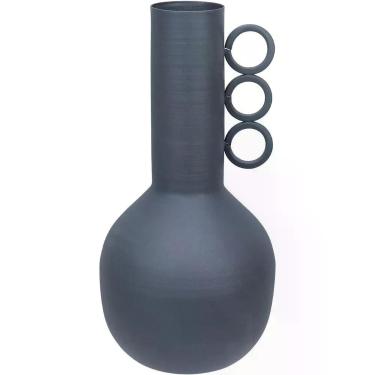 Imagem de Vaso Decorativo Enfeite Casa Aparador Garrafa Home&co Metal 22x10x10cm Cinza