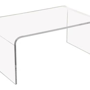 Imagem de Mesa de centro pequena Mesa de centro de acrílico transparente Mesa de centro para pequenos espaços Mesa central Mesa de sofá Mesa de chá Mesa lateral minimalista moderna para sala de estar,