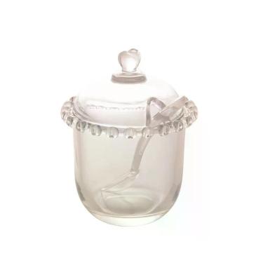 Imagem de Açucareiro Com Colher Cristal Coração Lyor 9,5x12cm