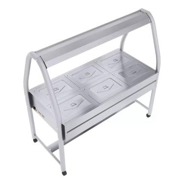 Imagem de Carrinho Térmico Buffet Banho-Maria Self-Service 6 Cubas Ibet, 220V