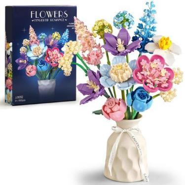 Imagem de Conjunto de construção SUNHABI Flower Bouquet com LEGO Flowers Adults