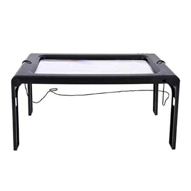 Imagem de Generic Lupa grande com luz de LED, ampliador de leitura retangular portátil dobrável para mesa com iluminação de LED, lupa de leitura retangular portátil para baixa visão, idosos