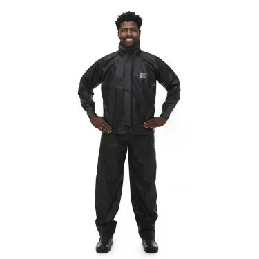 Imagem de Capa de Chuva PVC com Gola 100% Impermeável Moto Pantaneiro, Preto, EX
