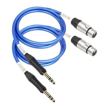 Imagem de Cabo Devinal XLR fêmea para 6,35 mm TRS 1/4 de polegada 20AWG 1 m 2 un