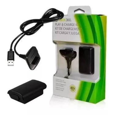Imagem de Cabo 2 Em 1 Carregador Bateria Do Controle Compatível com Xbox 360 Fei