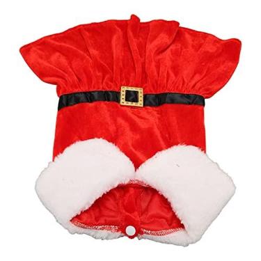 Imagem de Roupas de Inverno para Animais de Estimação, Fivela de Cinto Decorativa Amigável para a Pele Lindo Vestido de Natal para Cachorro de Papai Noel Imitação de Pele de Coelho Tecido Elástico para (XG)