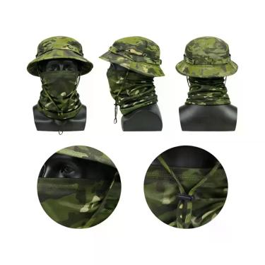 Imagem de Conjunto De Chapéu Tático Multicam E Protetor De Pescoço Para Proteção