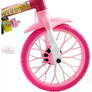 Imagem de Bicicleta Infantil Flower Lilly Aro 12 Freio Simples com Rodinhas Laterais Rosa 12"