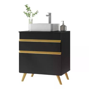 Imagem de Gabinete De Banheiro Retrô 70 Cm Fg5024 Preto
